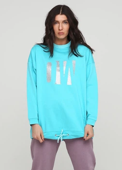 Свитшот "Only Women" (94-Sws-24-02-turquoise/big-silver-front-L-XL)