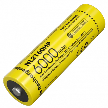 Аккумулятор 21700 Nitecore NL2160HP 6000mAh Li-Ion для фонарей и устройств источник энергии (VIL-O_33P)