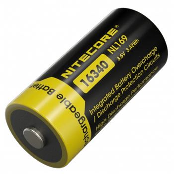 Аккумулятор Li-Ion CR123A Nitecore NL169 950mAh 3.6V защищенный (Черно-желтый) HDSYR_419