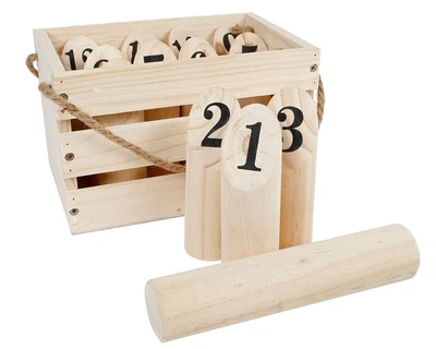 Ігровий набір Bex Number Kubb з каучукового дерева в дерев'яній коробці 720465 (8713219430163)