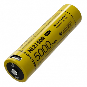 Аккумулятор 21700 Nitecore pro version NL2150R 5000mAh Li-Ion USB-C для фонарей и электроники зарядка через USB (IS-OP_22-G)