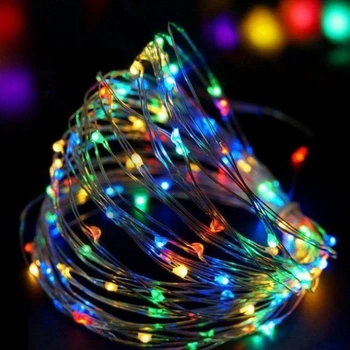 Гирлянда 50LED 5м на батарейках + USB Мультиколор