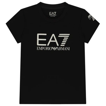 Футболка з написом для дівчинки EA7 Emporio Armani 164 см 8NFT01 чорний