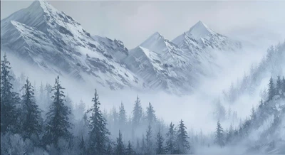 Дизайнерские виниловые фотообои на флизелиновой основе Snow in the mountains