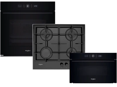 Комплект Духова шафа електрична Whirlpool WOI5S8CM1SBA + Варильна поверхня газова Whirlpool GOS 6415/NB1 + Вбудована мікрохвильова піч Whirlpool WMD54MB