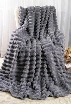 Плед шарпей Home Textiles Grey 200х230 см покривало з мікрофібри на ліжко диван сіре