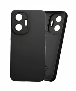 Силиконовый чехол Soft с микрофиброй для Poco F7 черный матовый