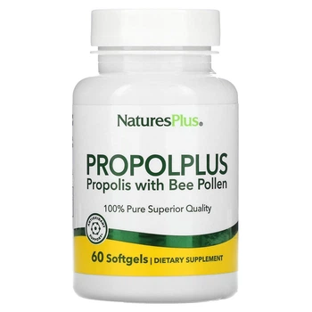 Прополис, Propolis w/Bee Pollen, Nature's Plus, пчелиная пыльца, 60 капсул