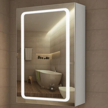 Навісна дзеркальна шафа у ванну G19 Еко з LED-підсвіткою 70×55×15