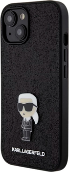 Etui Karl Lagerfeld Fixed Glitter Ikonik Logo Metal Pin do Apple iPhone 15/14/13 Black (KLHCP15SGKNPSK)