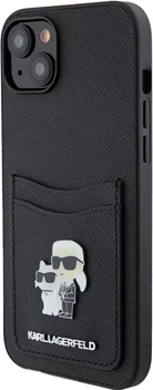 Etui Karl Lagerfeld Saffiano Cardslot Karl&Choupette Metal Pin do Apple iPhone 15/14/13 Black (KLHCP15SSAPKCNPK)