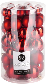 Набір ялинкових кульок Home & Styling Collection 839502 ударостійкі 4 / 5 / 6 / 7 см 60 шт (8721037697200)