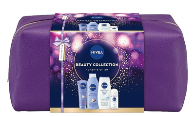 Набір для догляду за тілом Nivea Beauty Collection 2025 Косметичка + Антиперспірант роликовий Fresh Natural 50 мл + Лосьйон для тіла 250 мл + Гель для душу 250 мл + Крем для рук 100 мл (9005800395142)