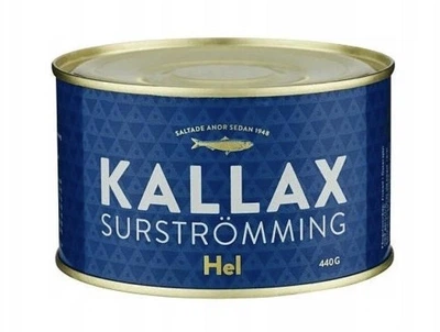 Сюрстрьомінг Surstromming Kallax Hel 440г банка (ферментований оселедець Surströmming сюрстремінг) (22266)