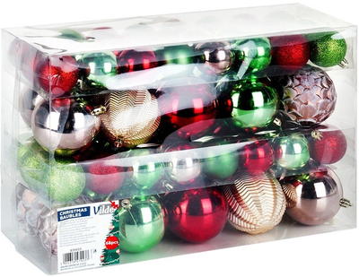 Набір ялинкових кульок Vilde 839433 ударостійкі 5 / 8 см 68 шт (5904316479237)
