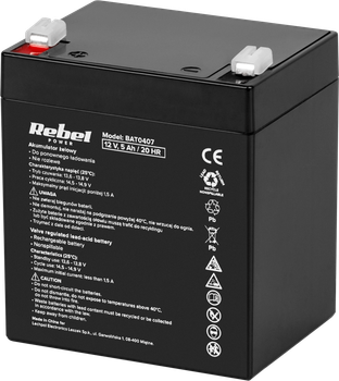 Акумуляторна батарея гелієва Rebel 12 В 5 Ah (BAT0407)