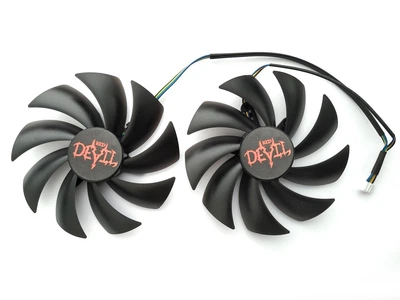 Вентилятор PowerLogic для видеокарты PowerColor RX 580 590 Red Devil PLD10010B12HH (CF1010U12S PLD10015B12H) комплект 2 шт (№466)