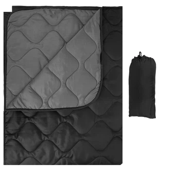 Одеяло туристическое с чехлом Dark gray 150×200 см KT7001007 — с кнопками для использования как пончо