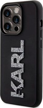 Etui Karl Lagerfeld 3D Rubber Glitter Logo do Apple iPhone 15 Pro Black (KLHCP15L3DMBKCK)