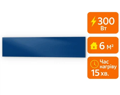 Электрический инфракрасный металлокерамический обогреватель UDEN-S 300 Вт / экономичный настенный обогреватель для квартиры, дома, офиса Темно-синий
