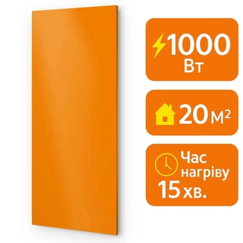 Электрический инфракрасный металлокерамический обогреватель UDEN-S 1000 Вт / экономичный настенный обогреватель для квартиры, дома, офиса Оранжевый