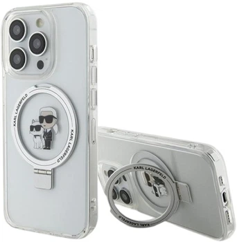 Etui Karl Lagerfeld Ring Stand Karl&Choupettte MagSafe do Apple iPhone 15 Pro White (KLHMP15LHMRSKCH)