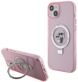 Etui Karl Lagerfeld Ring Stand Karl&Choupettte MagSafe do Apple iPhone 15/14/13 Pink (KLHMP15SHMRSKCP)