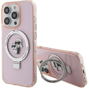 Etui Karl Lagerfeld Ring Stand Karl&Choupettte MagSafe do Apple iPhone 15 Pro Max Pink (KLHMP15XHMRSKCP)