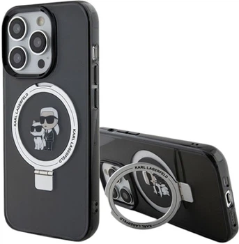 Etui Karl Lagerfeld Ring Stand Karl&Choupettte MagSafe do Apple iPhone 13 Pro Black (KLHMP13LHMRSKCK)