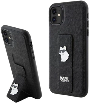 Панель Karl Lagerfeld Gripstand Saffiano Choupette Pin для Apple iPhone 11/Xr Black (KLHCN61GSACHPK)