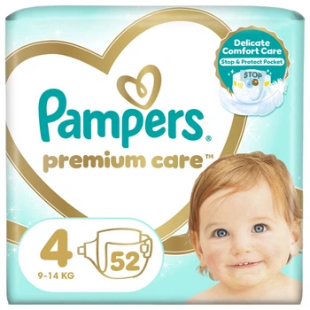 Підгузки Pampers Premium Care Maxi Розмір 4 (9-14 кг) 52 шт (4015400278818) (6947)