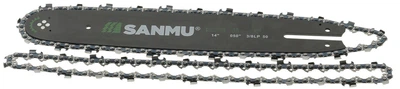 Шина SANMU 14" (35 см) + цепь (2шт) для твердых пород 3/8" 25 зубов паз 1,3 мм, цепш888