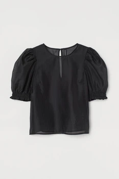 Блузка с рукавами-фонариками для женщины H&M Divided 0928189-003 34(XS) Черный