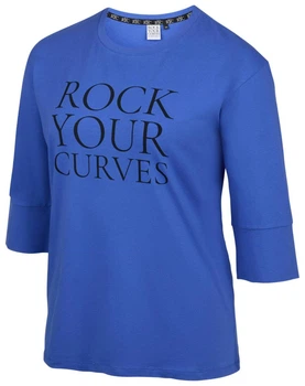 Футболка-лонгслів рукав 3/4 для жінки Kaufland by Rock Your Curves 439513 XL синій