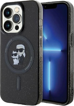 Etui Karl Lagerfeld Karl&Choupette Glitter MagSafe do Apple iPhone 15 Pro Black (KLHMP15LHGKCNOK)