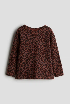 Дитячий лонгслів для дівчинки H&M 98-104 см Коричневий (25112902A)