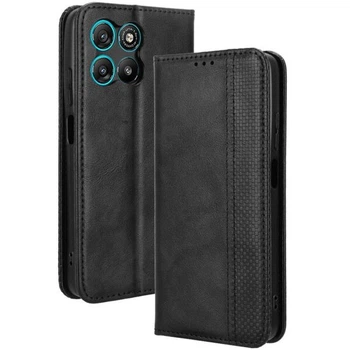 Чехол Deexe Retro Style для Motorola Moto G57 / G57 Power / G67 Power - Black