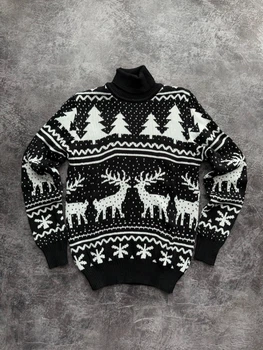 Светр Enchanted Deer новорічний унісекс вовняний XXL чорний (26580)
