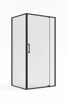 Душова кабіна без піддону Sunways Blaсk Line 90x90(100)х190 см квадратна чорний профіль регульований скло матове 6 мм (C15559)