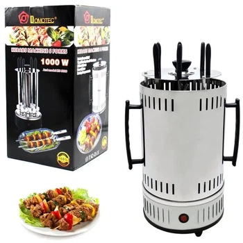 Электрошашлычница на 6 шампуров 1000W 220-240V 50Hz 2 об/мин Domotec MS-7782 39 x 20 см нержавеющая сталь, белая