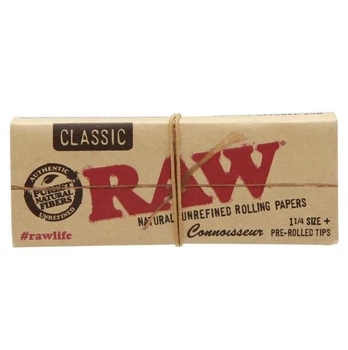 Бумага для самокруток RAW Connoisseur 1¼" + Pre-Rolled Рав конопляная 76 х 44 мм