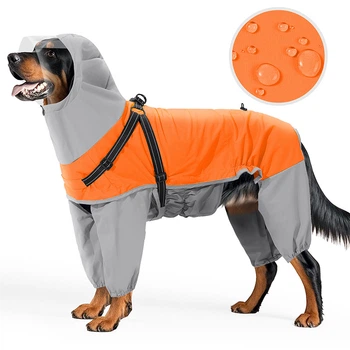 Дождевик для собак Wan Talk Dog Orange Raincoat с капюшоном, S