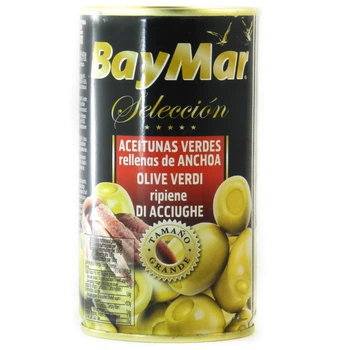 Оливки зелені Bay Mar фаршировані анчоусами 350 г
