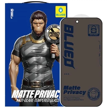 Защитное 2.5D стекло антишпион приватное Premium Blueo Mr Gorilla Glass Full Cover Anti-Peep Matte для Apple iPhone 17 Pro Max /16 Pro Max (6.9") Черный