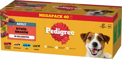 Mokra karma dla psów Pedigree Wybór Smaków w galaretce 40 x 100 g (5900951320613)