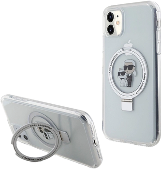 Панель Karl Lagerfeld Ring Stand Karl&Choupettte MagSafe для Apple iPhone 11/Xr White (KLHMN61HMRSKCH)