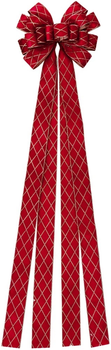 Kokarda dekoracyjna Home Styling Collection 839567 na choinkę 130 x 33 cm Czerwona (8721037684422)