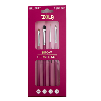 Zola Набор кистей для оформления бровей, Brow Update Set, 07, 11, 12, 15