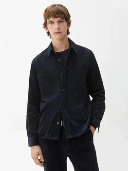 Сорочка вельветова чоловіча ARKET corduroy overshirt 1001643003 48 Синій
