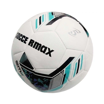 Мяч футбольный SOCCER MAX размер 5 гибридный шов, бело-зеленый